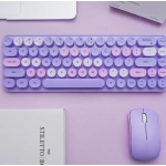 Colorful Wireless Keyboard and Mouse Ergonomic Small Size Typewriter Keyboard & Mouse Combo for Windows 7/8/10 Laptop Desktop