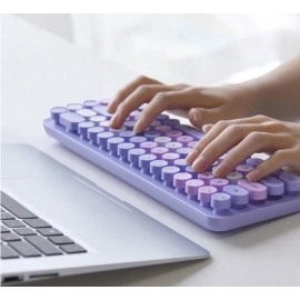 Colorful Wireless Keyboard and Mouse Ergonomic Small Size Typewriter Keyboard & Mouse Combo for Windows 7/8/10 Laptop Desktop