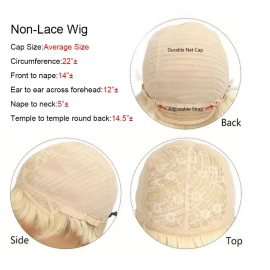 613 Blonde 100% Human Hair Pixie Cut Wig Wavy Brazilian Remy Hair Layered Mullet Wig with Bangs Full Machine Made Wigs for women