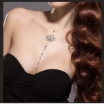 Lotus Flower Waterproof Realistic Temporary Tattoo Sticker, Lasting 1-2 Weeks, for Chest, Semi-Permanent Fake Tattoo