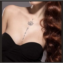Lotus Flower Waterproof Realistic Temporary Tattoo..