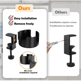 Desk Cup Holder , Universal Adjustable Upgraded Arm Clamp Stand for Coffee Mugs, Water Bottles