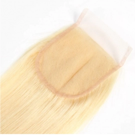 613 Blonde Straight 4x4 Top Lace Closure Straight Human Hair Closure Brazilian Straight Lace Closure Straight Lace Closure