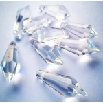 Top Quality 10pcs Clear Crystal Icicle U-drops Chandelier Prisms Glass Lighting Parts (Free Jump Rings) 38mm Curtain Accessories