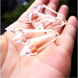 Top Quality 10pcs Clear Crystal Icicle U-drops Chandelier Prisms Glass Lighting Parts (Free Jump Rings) 38mm Curtain Accessories