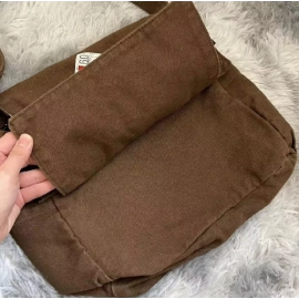 Vintage Y2k Messenger Bag for Women Canvas Star Patch Students School Crossbody Bags American Fashion Retro Female Handbags