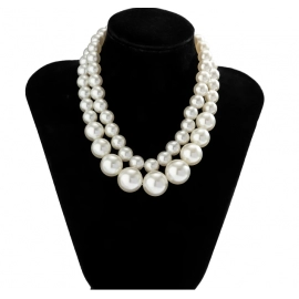 IngeSight.Z Elegant 2pcs/set Imitation Pearl Beaded Choker Necklaces Collar for Women 2023 Wedding Bridal Party Jewelry Gift