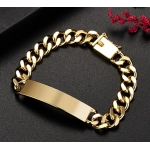 Boutique Jewelry Color Protection Plating 18K True Gold K Gold Noble Luxury Jewelry 10mm Men's and Women's Side Chain Bracelet