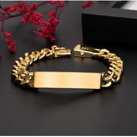 Boutique Jewelry Color Protection Plating 18K True Gold K Gold Noble Luxury Jewelry 10mm Men's and Women's Side Chain Bracelet