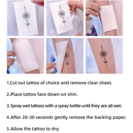 TATTOO 6pcs NewCartoon Pattern Colored Flower Heart Temporary Tattoo Stickers Waterproof Magic Tattoo Disposable Tattoo Stickers